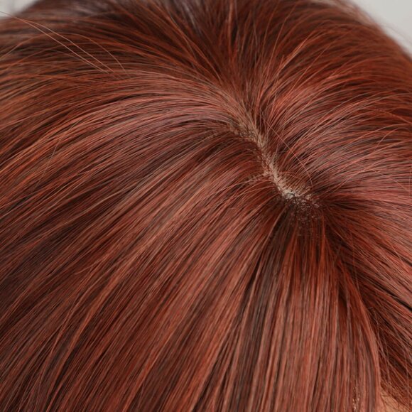 20” Synthetic Wig with Bangs – Heat Safe, Mid-Length Layered Red - Picture 11 of 14